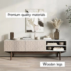 Meuble TV Living Skog Kelly pour téléviseurs jusqu'à 65 po avec pieds en bois au design scandinave moderne du milieu du siècle