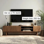 Meuble TV Living Skog Kelly pour téléviseurs jusqu'à 65 po avec pieds en bois au design scandinave moderne du milieu du siècle