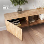 Meuble TV Living Skog Kelly pour téléviseurs jusqu'à 65 po avec pieds en bois au design scandinave moderne du milieu du siècle
