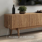 Meuble TV Living Skog Kelly pour téléviseurs jusqu'à 65 po avec pieds en bois au design scandinave moderne du milieu du siècle