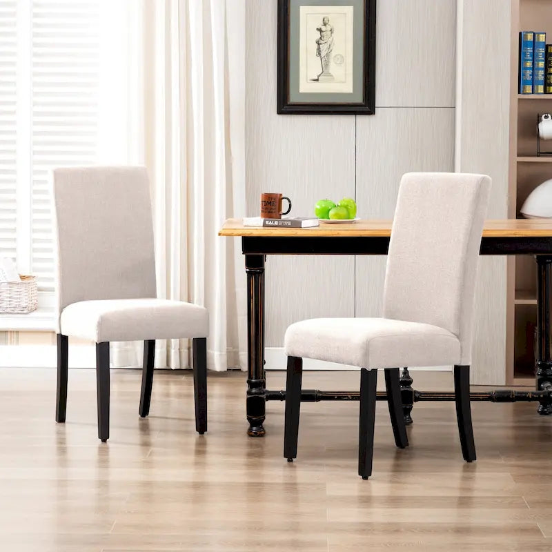 Chaise de salle à manger Grandview en tissu de lin capitonné (lot de 2)