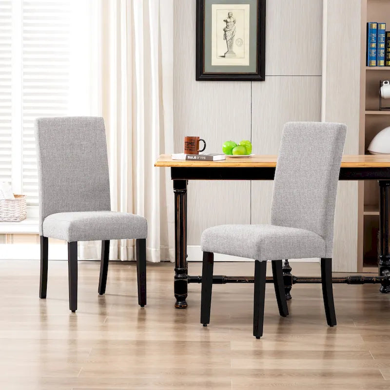 Chaise de salle à manger Grandview en tissu de lin capitonné (lot de 2)