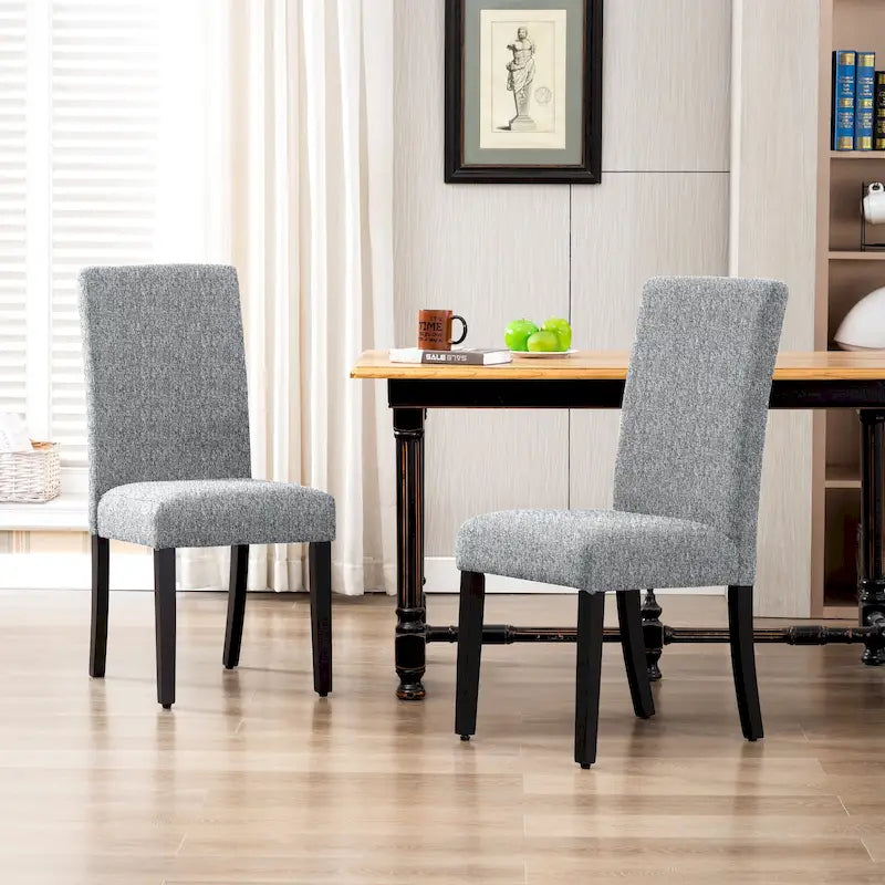 Chaise de salle à manger Grandview en tissu de lin capitonné (lot de 2)