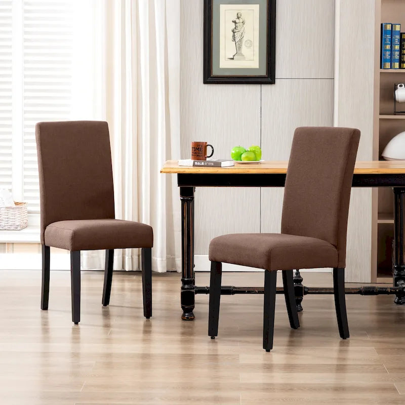 Chaise de salle à manger Grandview en tissu de lin capitonné (lot de 2)