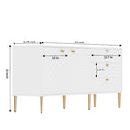 2 Door Sideboard TV Locker Buffet Accent Cabinet with Gold Legs