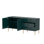 2 Door Sideboard TV Locker Buffet Accent Cabinet with Gold Legs