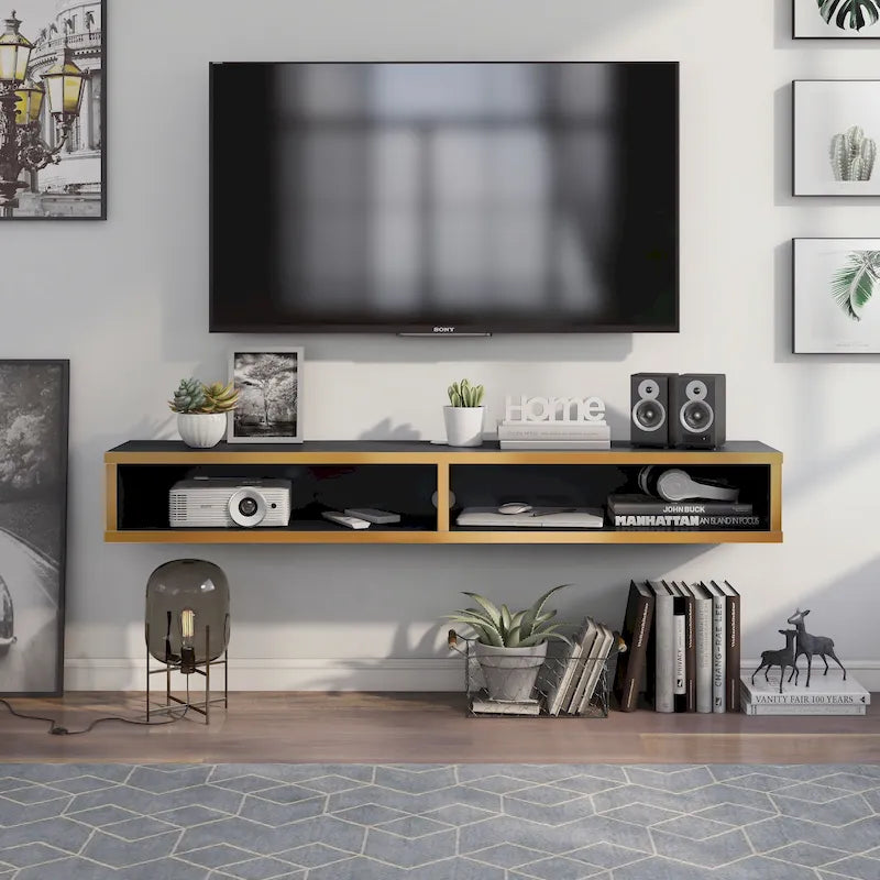 Meuble TV mural 2 étagères 152 cm Rydstorp Modern par Carson Carrington