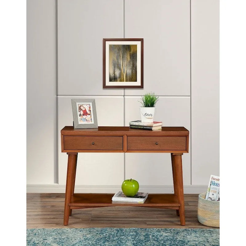 Console Mid-Century Moderne Flynn avec 2 tiroirs de Alpine Furniture