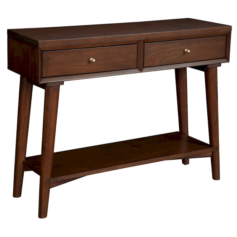 Console Mid-Century Moderne Flynn avec 2 tiroirs de Alpine Furniture