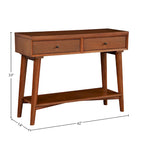 Console Mid-Century Moderne Flynn avec 2 tiroirs de Alpine Furniture