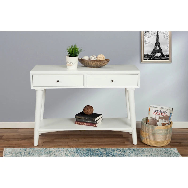 Console Mid-Century Moderne Flynn avec 2 tiroirs de Alpine Furniture