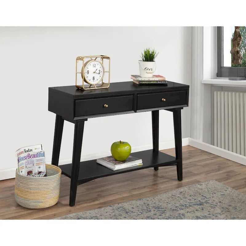 Console Mid-Century Moderne Flynn avec 2 tiroirs de Alpine Furniture