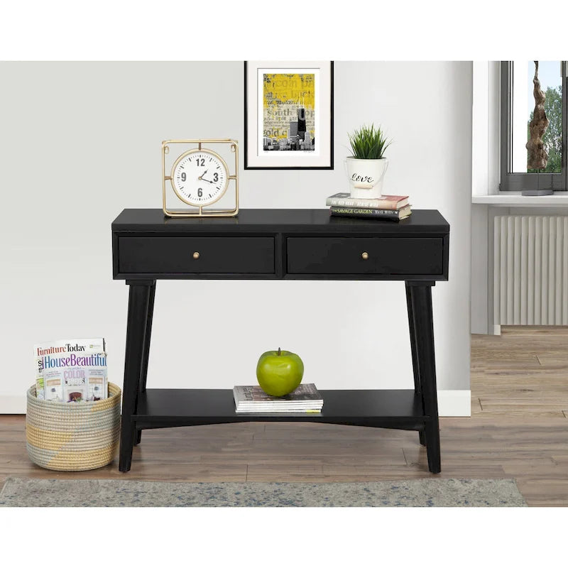 Console Mid-Century Moderne Flynn avec 2 tiroirs de Alpine Furniture