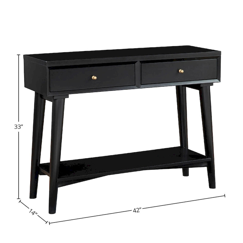 Console Mid-Century Moderne Flynn avec 2 tiroirs de Alpine Furniture