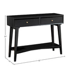 Console Mid-Century Moderne Flynn avec 2 tiroirs de Alpine Furniture
