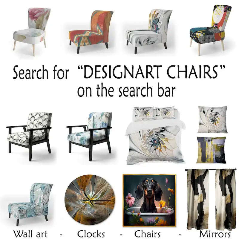 Fauteuil d'appoint abstrait et contemporain Designart « Intuitive Expressions I » bleu et jaune avec accoudoirs
