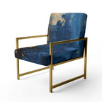 Fauteuil d'appoint abstrait et contemporain Designart « Intuitive Expressions I » bleu et jaune avec accoudoirs