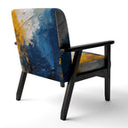 Fauteuil d'appoint abstrait et contemporain Designart « Intuitive Expressions I » bleu et jaune avec accoudoirs