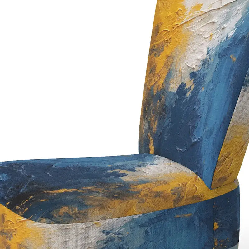 Fauteuil d'appoint abstrait et contemporain Designart « Intuitive Expressions I » bleu et jaune avec accoudoirs