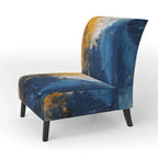 Fauteuil d'appoint abstrait et contemporain Designart « Intuitive Expressions I » bleu et jaune avec accoudoirs
