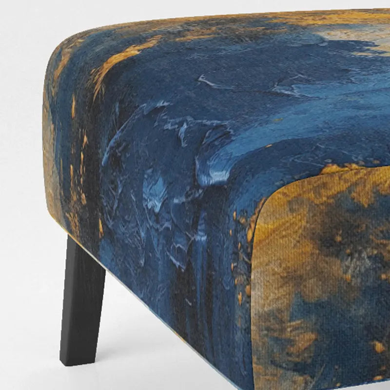 Fauteuil d'appoint abstrait et contemporain Designart « Intuitive Expressions I » bleu et jaune avec accoudoirs