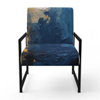 Fauteuil d'appoint abstrait et contemporain Designart « Intuitive Expressions I » bleu et jaune avec accoudoirs