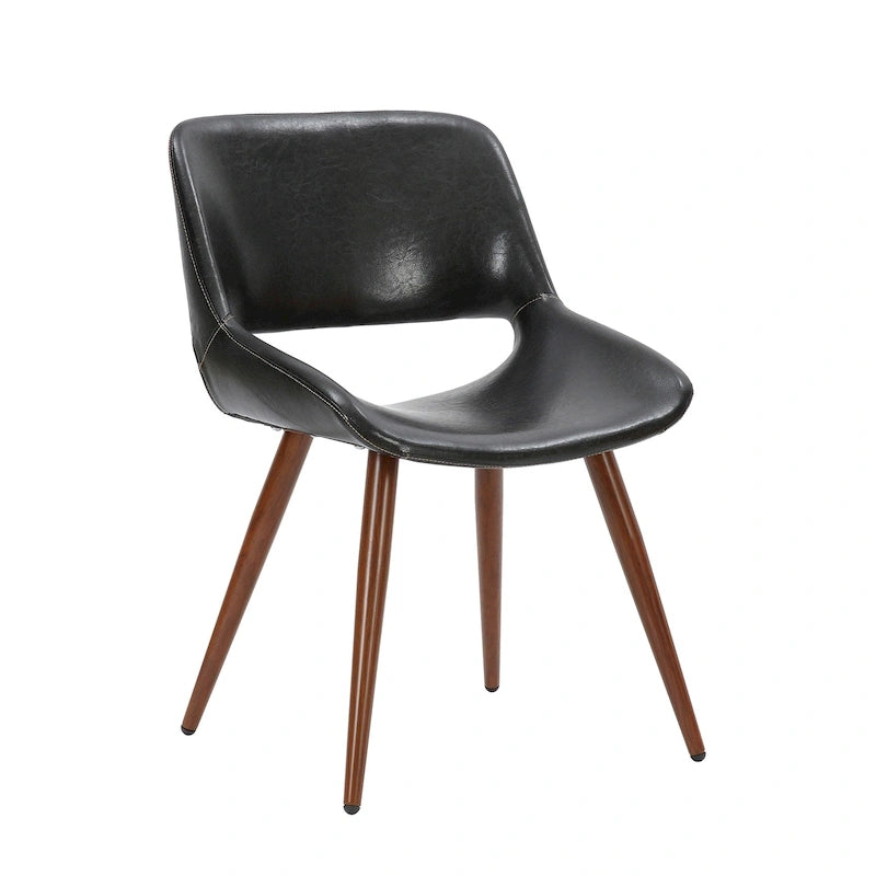 Chaise de salle à manger Carson Carrington Langa en similicuir style Mid-Century avec pieds en métal