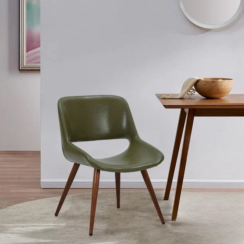 Chaise de salle à manger Carson Carrington Langa en similicuir style Mid-Century avec pieds en métal