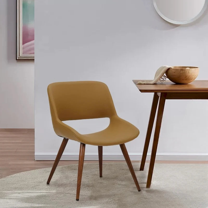 Chaise de salle à manger Carson Carrington Langa en similicuir style Mid-Century avec pieds en métal