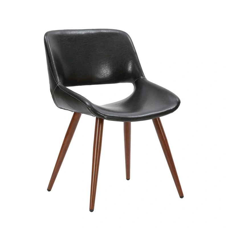 Chaise de salle à manger Carson Carrington Langa en similicuir style Mid-Century avec pieds en métal