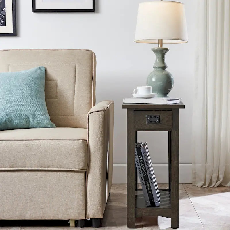  Impeccable Transitional 1 Drawer End Table