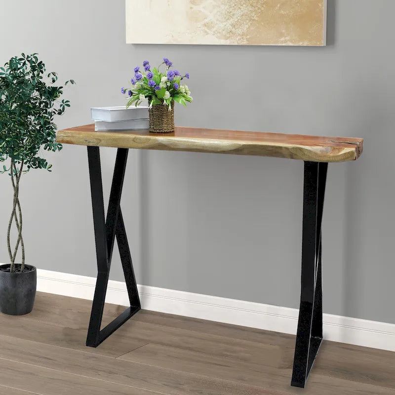 Pieds de table en fer en forme de Z Home Soft Things 2 pièces Pieds de table d'appoint