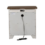 Table de chevet 3 tiroirs Farmhouse Reimagined avec station de charge