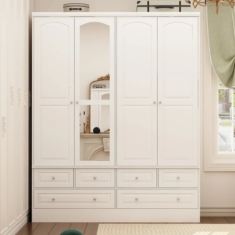 Armoires à double penderie modulaires avec miroir de façade