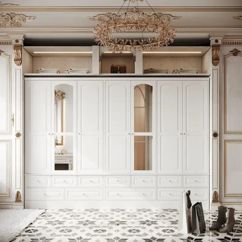 Armoires à double penderie modulaires avec miroir de façade