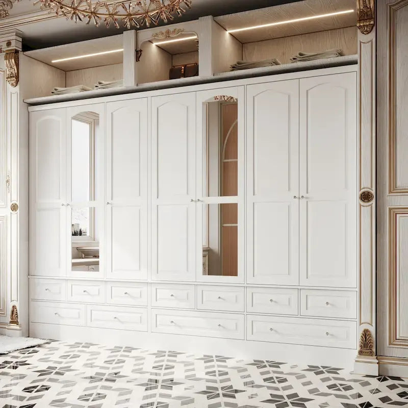 Armoires à double penderie modulaires avec miroir de façade