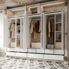 Armoires à double penderie modulaires avec miroir de façade
