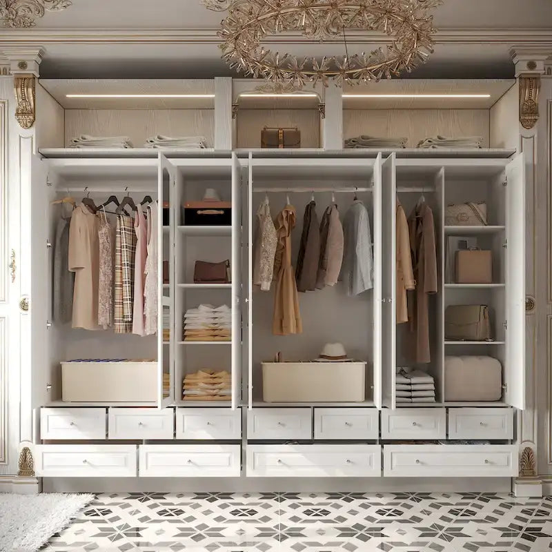 Armoires à double penderie modulaires avec miroir de façade