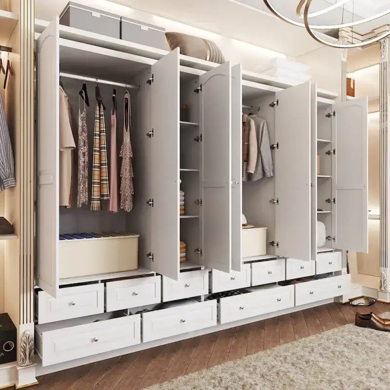 Armoires à double penderie modulaires avec miroir de façade
