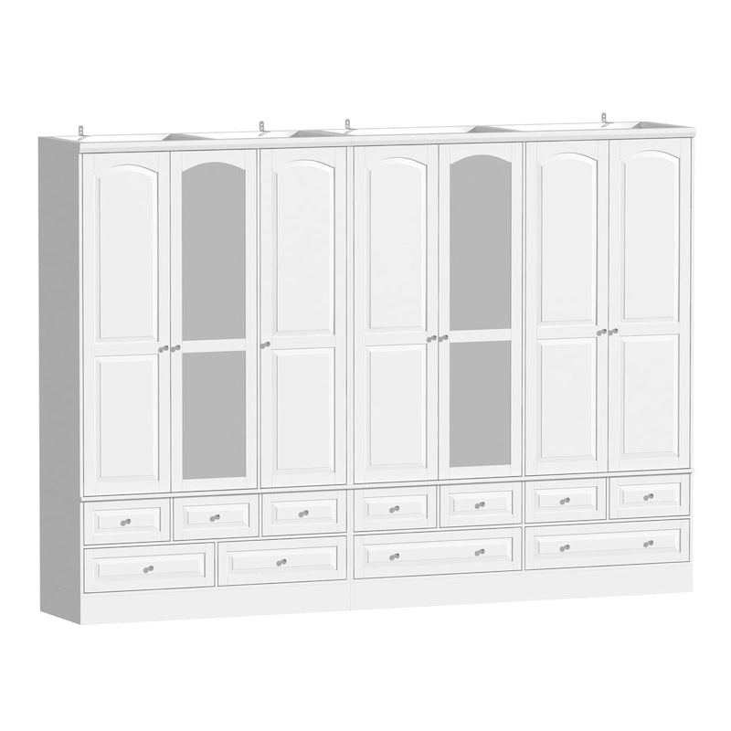 Armoires à double penderie modulaires avec miroir de façade