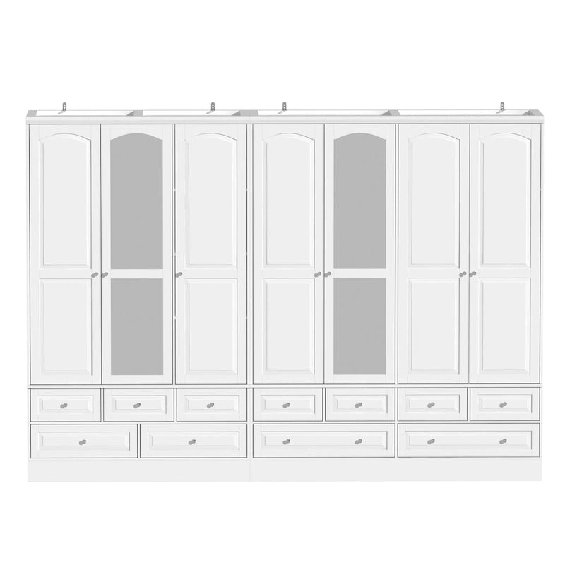 Armoires à double penderie modulaires avec miroir de façade