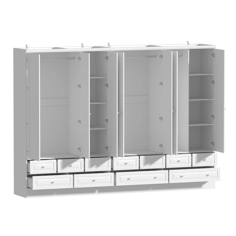 Armoires à double penderie modulaires avec miroir de façade