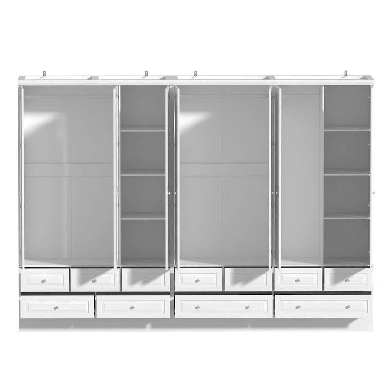 Armoires à double penderie modulaires avec miroir de façade