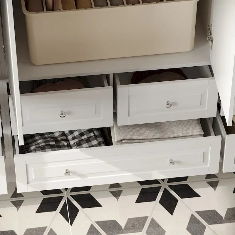 Armoires à double penderie modulaires avec miroir de façade
