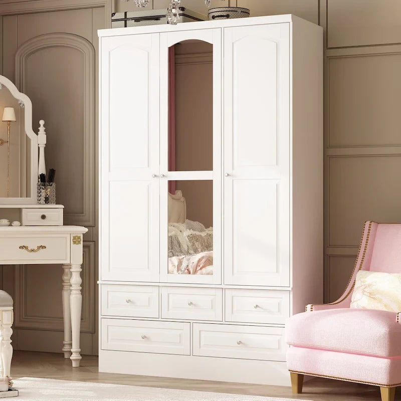 Armoires à double penderie modulaires avec miroir de façade