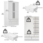 Armoires à double penderie modulaires avec miroir de façade