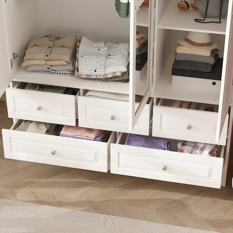 Armoires à double penderie modulaires avec miroir de façade