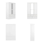 Armoires à double penderie modulaires avec miroir de façade