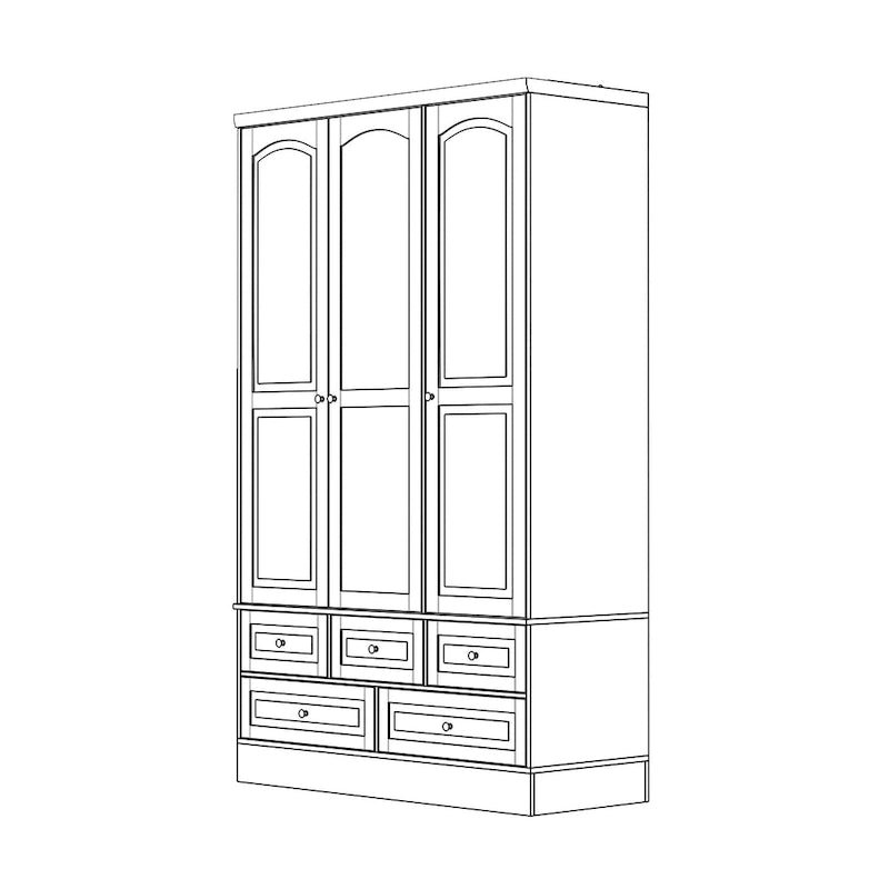 Armoires à double penderie modulaires avec miroir de façade