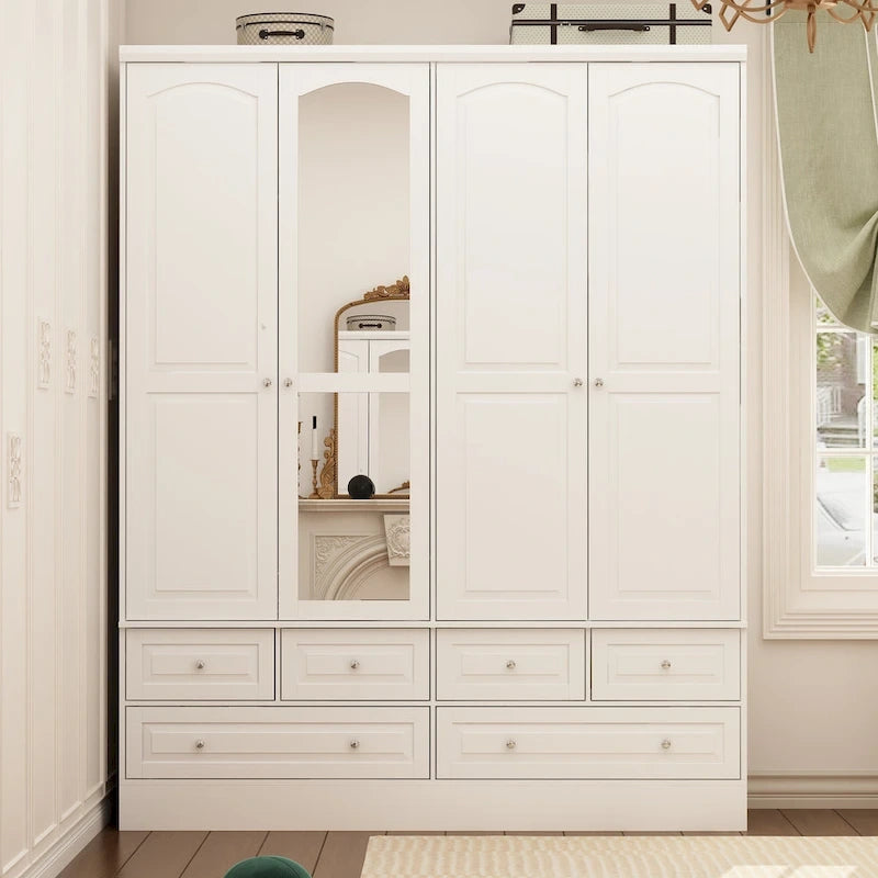 Armoires à double penderie modulaires avec miroir de façade